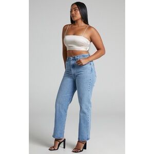 Showpo. Blessy Strappy Fitted Satin Crop Top